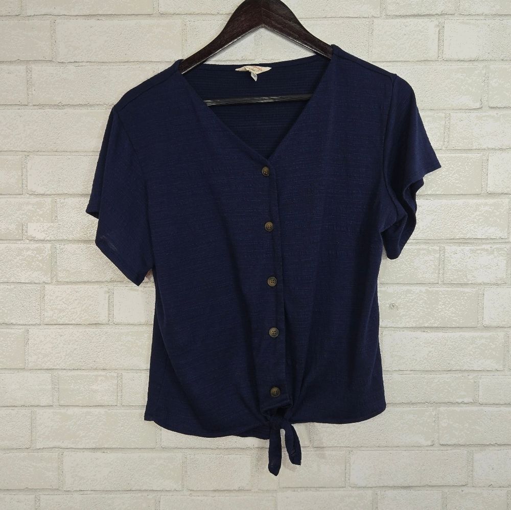 Weatherproof Navy short sleeve top